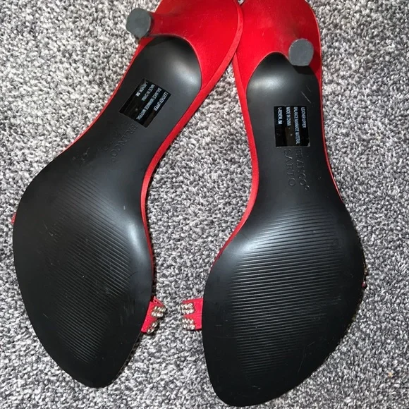 Franco Sarto Shoes Rhinestone Flower Kitten slip on missing some stones - Picture 4 of 9